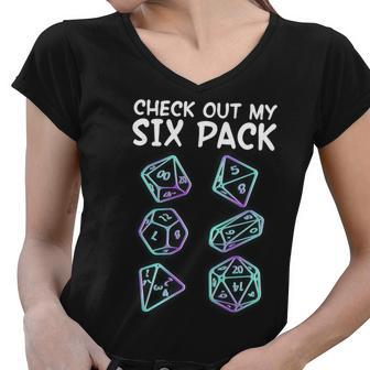 Check Out My Six Pack Dnd Dice Dungeons And Dragons Tshirt Women V-Neck T-Shirt - Monsterry AU