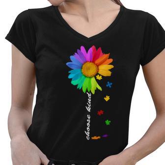 Choose Kind Autism Awareness V2 Women V-Neck T-Shirt - Monsterry UK