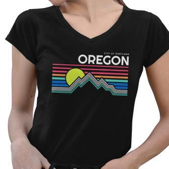 City Of Portland Oregon Women V-Neck T-Shirt - Monsterry CA