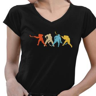 Classic Vintage Ice Hockey Great Design For Ice Hockey Hobby Players Women V-Neck T-Shirt - Thegiftio UK