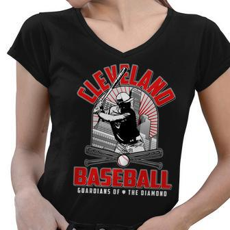 Cleveland Baseball Guardians Of The Diamond Tshirt Women V-Neck T-Shirt - Monsterry UK