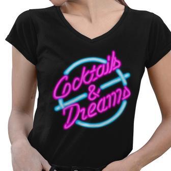 Cocktails And Dreams Retro S Women V-Neck T-Shirt - Monsterry UK