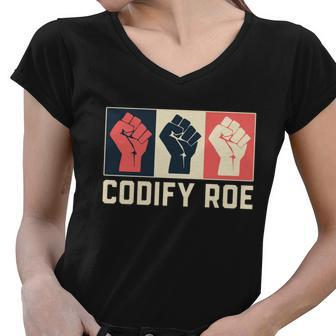 Codify Roe V Wade Feminist Pro Choice Women V-Neck T-Shirt - Monsterry