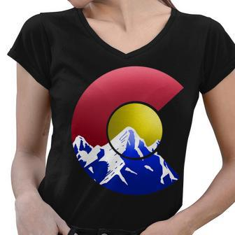 Colorado Mountains Tshirt Women V-Neck T-Shirt - Monsterry DE