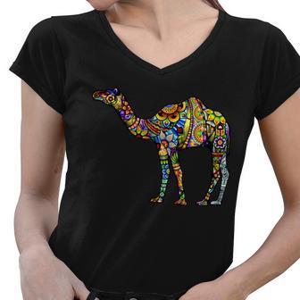 Colorful Camel Women V-Neck T-Shirt - Monsterry DE