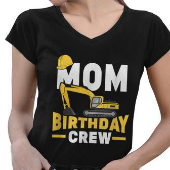 Construction Birthday Party Digger Mom Birthday Crew Graphic Design Printed Casual Daily Basic Women V-Neck T-Shirt - Thegiftio UK