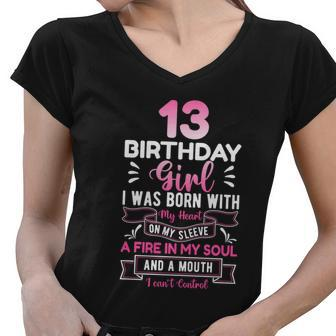 Cool 13Th Birthday 13 Years Gift Funny Teenager Birthday Gift Graphic Design Printed Casual Daily Basic Women V-Neck T-Shirt