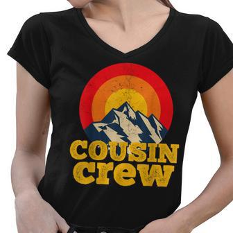 Cousin Crew Kids Matching Camping Group Cousin Squad Women V-Neck T-Shirt - Seseable