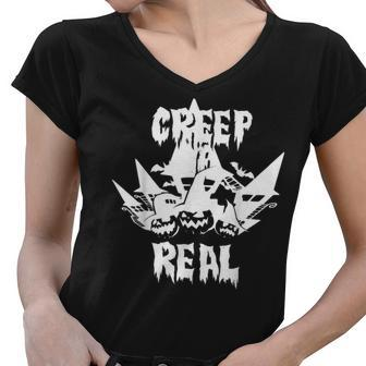 Creep It Real Funny Halloween Costume Women V-Neck T-Shirt - Seseable