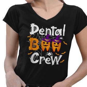 Cute Dental Boo Crew Pumpkin Dentist Halloween Costume Women V-Neck T-Shirt - Thegiftio UK
