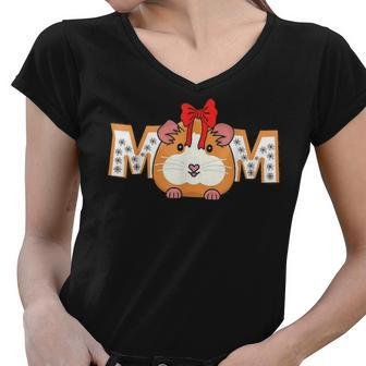 Cute Guinea Pig Mom Mommy Mothers Day Gift Women V-Neck T-Shirt - Thegiftio UK