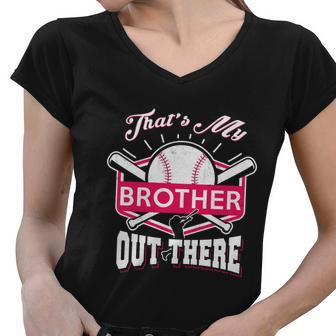Cute Proud Baseball Sister Gift Cute Gift For Sisters Cute Gift Women V-Neck T-Shirt - Monsterry