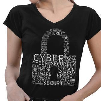 Cyber Security V2 Women V-Neck T-Shirt - Monsterry