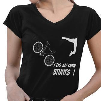 Cyclist Bike Bicycle Crash Accident Humor Funny Bikes Women V-Neck T-Shirt - Monsterry UK