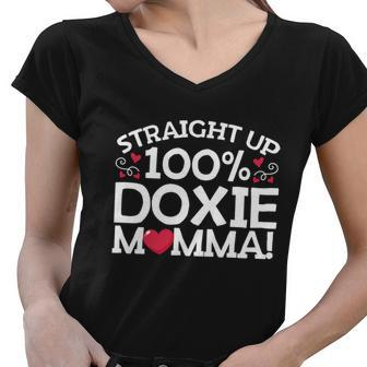 Dachshund Mom Great Gift Doxie Momma For Wiener Dog Lovers Women V-Neck T-Shirt - Monsterry