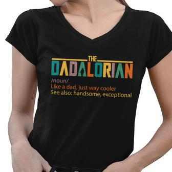Dadalorian Definition Like A Dad But Way Cooler Tshirt Women V-Neck T-Shirt - Monsterry