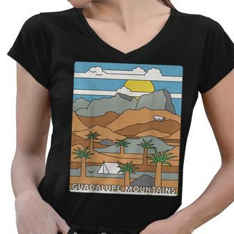 Daytime El Capitan Guadalupe Mountains National Park Texas Women V-Neck T-Shirt - Seseable