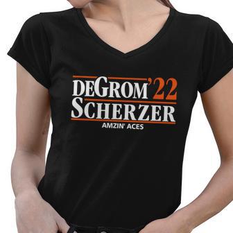 Degrom Scherzer ’ Women V-Neck T-Shirt - Monsterry AU