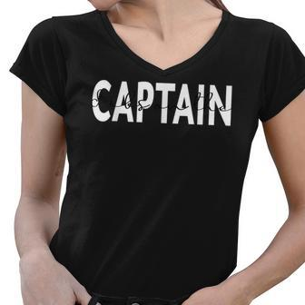 Dibs On The Captain Funny Captain Wife Saying Women V-Neck T-Shirt - Thegiftio UK