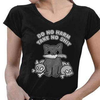 Do No Harm Take No Shit Women V-Neck T-Shirt - Monsterry DE