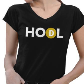 Dogecoin Hoodl V3 Women V-Neck T-Shirt - Monsterry CA