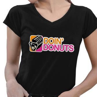 Doin Donuts Tshirt Women V-Neck T-Shirt - Monsterry AU