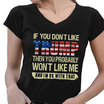 Donald Trump Funny Pro Trump Political Anti Biden Trump Women V-Neck T-Shirt - Monsterry AU