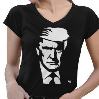 Donald Trump Silhouette Tshirt Women V-Neck T-Shirt - Monsterry DE