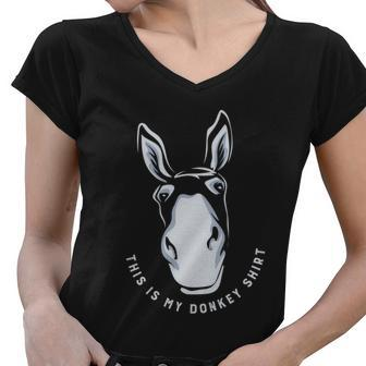 Donkey Funny Saying Cute Mule Farm Animal Gift V2 Women V-Neck T-Shirt - Monsterry