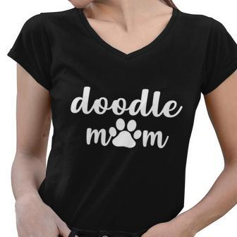 Doodle Mom Dog Mother Women V-Neck T-Shirt - Monsterry