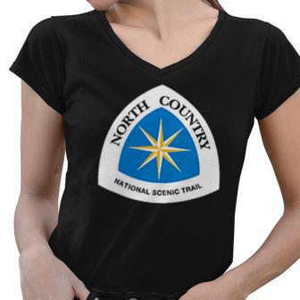 Double Sided North Country Trail Women V-Neck T-Shirt - Thegiftio UK