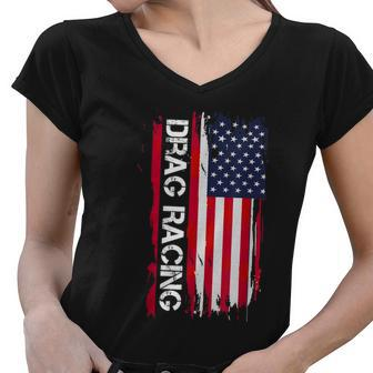 Drag Racing V2 Women V-Neck T-Shirt - Monsterry DE