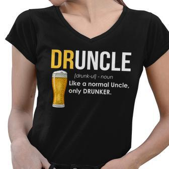 Druncle Like A Normal Uncle Only Drunker V2 Women V-Neck T-Shirt - Monsterry