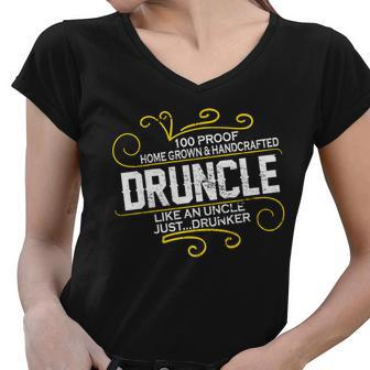 Druncle Like A Uncle Just Drunker Tshirt Women V-Neck T-Shirt - Monsterry