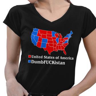 Dumbfuckistan Vs United States Of America Election Map Republicans Tshirt Women V-Neck T-Shirt - Monsterry AU