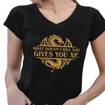 Dungeons And Dragons What Doesnt Kill You Gives You Xp Tshirt Women V-Neck T-Shirt - Monsterry AU