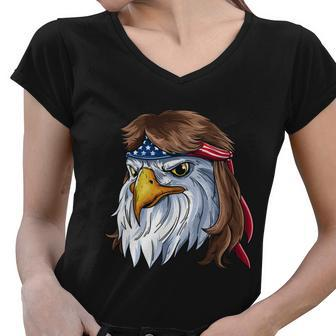 Eagle Mullet 4Th Of July Merica American Flag Funny Gift V2 Women V-Neck T-Shirt - Monsterry DE