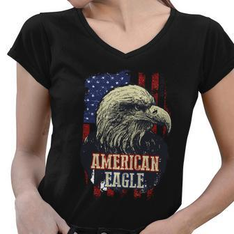 Eagle Mullet 4Th Of July Merica Patriotic American Flag Usa Cool Gift Women V-Neck T-Shirt - Monsterry