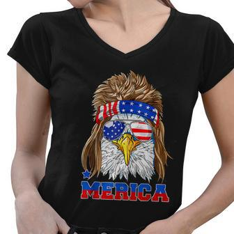 Eagle Mullet Merica Shirt Men 4Th Of July American Flag Usa Women V-Neck T-Shirt - Monsterry UK