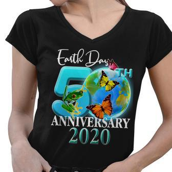 Earth Day 50Th Anniversary 2020 Tshirt Women V-Neck T-Shirt - Monsterry DE