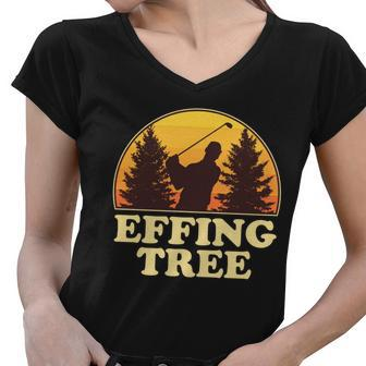 Effing Tree Funny Vintage Golfing Tshirt Women V-Neck T-Shirt - Monsterry DE