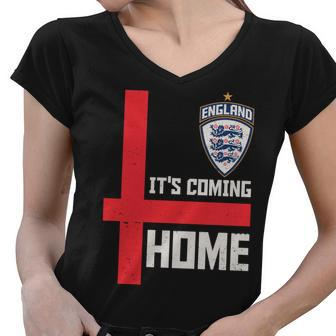 England Its Coming Home Soccer Jersey Futbol Women V-Neck T-Shirt - Monsterry