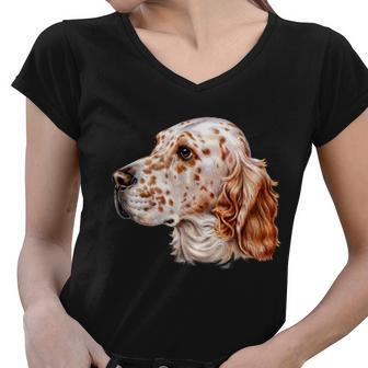 English Setter Dog Tshirt Women V-Neck T-Shirt - Monsterry CA