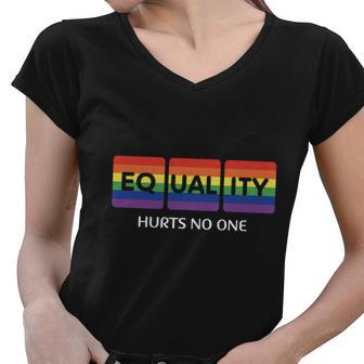 Equality Hurts No One Lgbt Pride Month V2 Women V-Neck T-Shirt - Monsterry DE