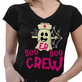 Er Nurse Boo Boo Crew Emergency Room Nurse Halloween Costume V2 Women V-Neck T-Shirt - Thegiftio UK