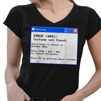 Error 404 Halloween Costume Not Found Women V-Neck T-Shirt - Thegiftio UK