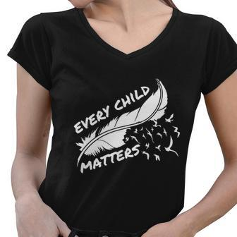 Every Child Matters Orange Shirt Day Awareness Women V-Neck T-Shirt - Monsterry