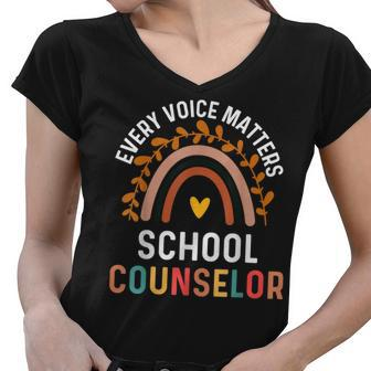 Every Voice Matters School Counselor Counseling V2 Women V-Neck T-Shirt - Seseable