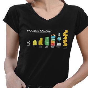 Evolution Of Money Tshirt Women V-Neck T-Shirt - Monsterry DE