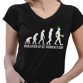 Evolution Of St Patricks Day Women V-Neck T-Shirt - Monsterry